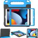 YIHE Kids Case for iPad 10.2 Inch 9th/8th/7th Generation 2021/2020/2019, iPad Pro 10.5 & iPad Air 3, Shockproof Handle Stand Kids Case with Screen Protector for iPad 10.2/10.5 Inch, Black&Blue