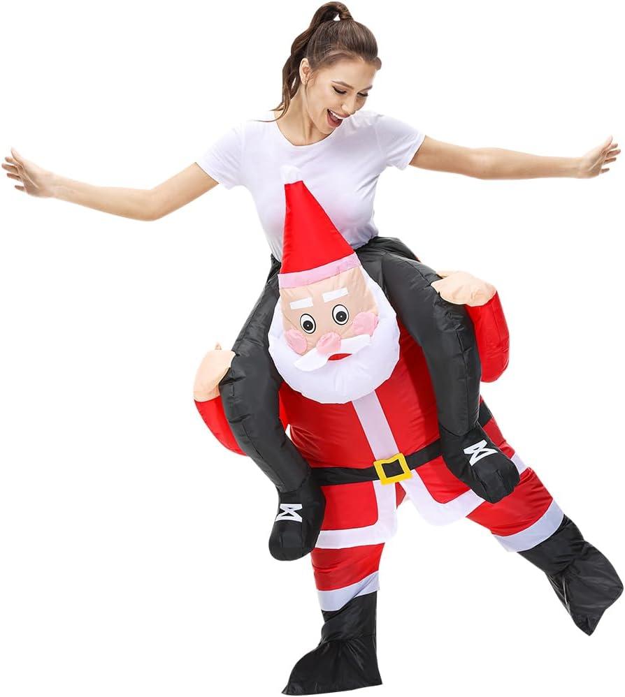 Inflatable Santa Claus Costume for men Xmas Santa Suit Blow Up Costume Adult Christmas Suit