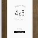 4x6 Picture Frame, Brown Walnut, Solid Wood Picture Frames 4x6 with Tempered Glass for Photos or Art Prints, Display on Wall & Tabletop (Single,Walnut)