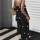 SOLY HUX Women's Polka Dots Matching Set Sleeveless Camisole Top and Pants 2 Piece Summer Outfits (Black, L)