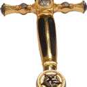 Medieval Templar Knight Sword – 33-33.3 Inch Black & Red & Gold Crusader Replica for Cosplay, Collection & Display