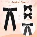 2 x 3PCS Velvet Hair Bow Black Hair Ribbon Clips for women Girls Fall Alligator Hair Clips Hair Accessories Toddlers Kids Teens