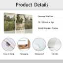 IBHJSART Framed Canvas Vintage Wall Art,Landscape Decor Prints,Set of 3 Nature Countryside Art Retro Painting Fields Tranquil Pictures Artwork Rustic for Living Room Bedroom Bathroom (12"x16")