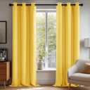 Deconovo Blackout Curtains for BedroomSet of 2 42W x 90L Inch Thermal Insulated & Noise Reducing PanelsHome Window Room Darkening Sustainable Grommet Drapes for Living Room Nursery, Mellow Yellow