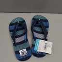 Kid's Ahi Deep Sea Stripes Flip Flop, Size 1