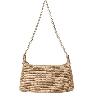 Verdusa Women's Straw Woven Shoulder Bag Tote Handbag Summer Beach Purse (Khaki)