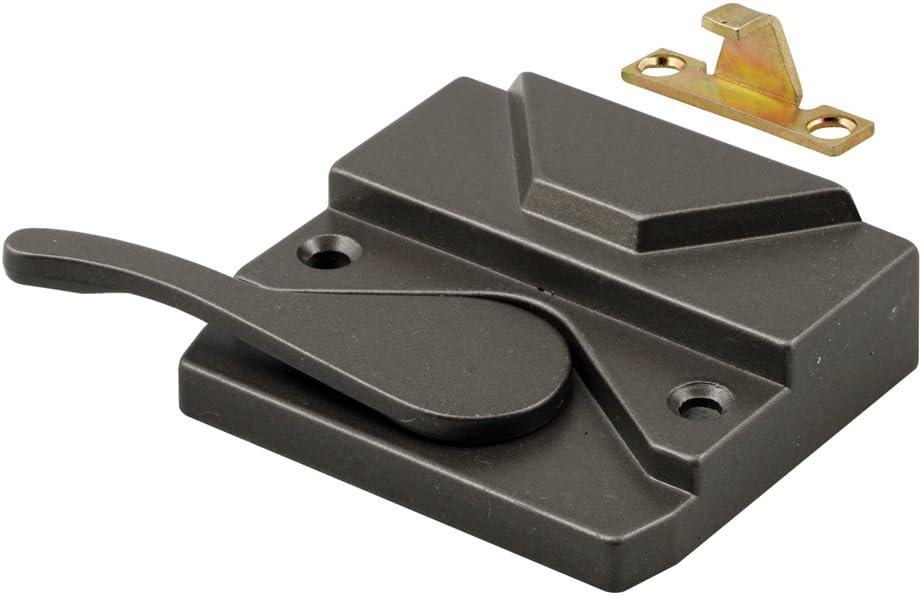 Prime-Line H 3572 Diecast Bronze, Left Handed Vinyl or Wood Casement Lock (Single Pack)