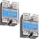 BlueStars Pack of 2 SSR-25DD Solid State Relay DC 3–32V Input, DC 5–200V Output, 25A Single Phase
