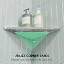 10 Shower Corner Shelf, Stainless Steel Shower Shelves with Razor Hole for Bathroom, Grout in Corner Shelf with Hooks for Tiled Wall 2 Pack, Polished