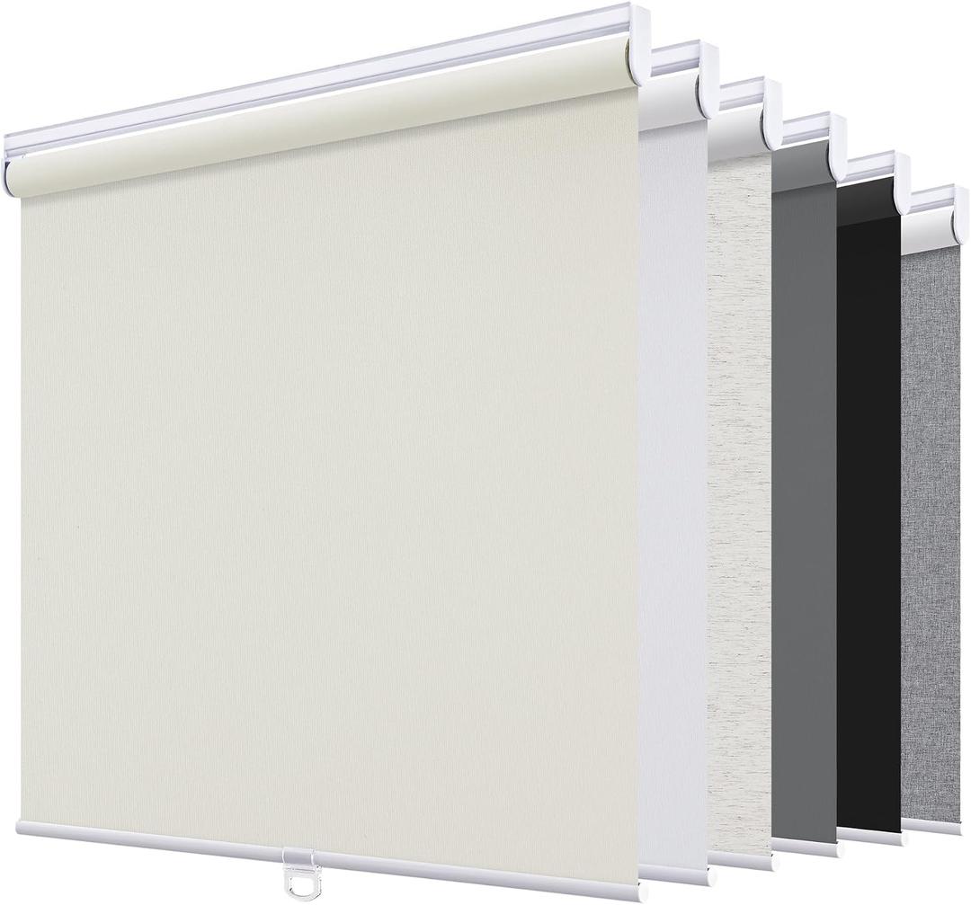 SUNOFF Blackout Cordless Roller Shades Blinds,16" W x 72" H,Beige
