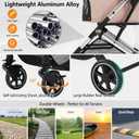 Medium Dog Stroller, Kenyone Pet Stroller for Medium Dogs Up to 55lbs, Lightweight Aluminum Frame, One Click Folding, Large Cat Stroller with No Zip Entry, Detachable Mesh, Multiple Pockets