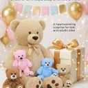 MaoGoLan 5Pcs Big Teddy Bear Plush with 4 Babies,41" Cuddly Giant Bear Stuffed Animal with Zipper Storage for Small Teddy Bear Plushies in Bulk for Baby Shower,Party Favor,Decorations,Kids,Adults