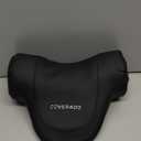 Coverado Car Headrest Pillow, Ergonomic Memory Foam Car Neck Pillow for Driving Seat with Adjustable Strap, Soft PU Leather Breathable Removable Cover Neck Support for Neck Pain Relief (Black)