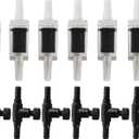 Aquarium Air Pump Accessories with Non-Return Check Valves,Air Control Valve for 3/16" Aquarium Tubing (6 check valves+6 control valve) (Black)