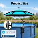 7FT Above Ground Pool Umbrella with Poolside Mount Bracket, Adjustable 5-Level Pool Sunshade for Frame Pools, Heavy-Duty UV Resistant Patio Umbrella for Backyard, Garden, Pool Deck