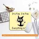 2 x Funny Mouse Pad with Non-Slip Rubber Base, Home Office Decor Desk Accessories, It's Fine I'm Fine Everything is Fine,Personalized Design Mouse Pads for Desk,