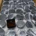 KEYWING 2oz Small Glass Jars, 35 Pack Amber Glass Cosmetic Jars with Black Lids, Round Sample Container with Inner Liners for Cream, Lotions, Powders and Ointments