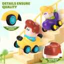 6PCS Press and Go Cars Toys for Toddlers, Infant Fruits Vegetable Racing Cars for 6 9 12 18 Months, Baby Push Go Car Toys, Kids Play Vehicle Set, Birthday for Boys Girls 1 2 3
