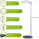LORDEM Grow Light, LED Plant Light for Indoor Plants Growing, Full Spectrum Desk Growth Lamp with Automatic Timer for 4H/8H/12H, 4 Dimmable Levels, Height Adjustable 9.8"-30.6"