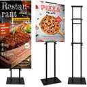 USCNC Floor Poster Board Stand, Double-Sided for Board & Foam Sign, Adjustable Metal Sign Holder, Height Up to 82Inches Poster Stand for Display Pedestal Sign Stand (Black 1 PACK)