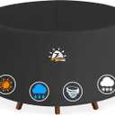 Zettum Round Patio Table Cover 90 Inch - 600D Outdoor Furniture Cover Round Waterproof & Heavy Duty, Large Lawn Furniture Set Covers for Outside Dining Table and Chairs Seating - 90 x 90 x 28 Inch