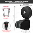 YOHOM Handheld Shower Head Holder Bracket Suction Cup Adjustable Stainless Steel Vacuum Shower Wand Hose Holder for Sprayer Nozzle Removable Bathroom Accessory Clip Wall Mount Matte Black