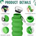 Lallisa 8 Pcs Collapsible Water Bottles Bulk Reusable Silicone Foldable Water Bottles 17 oz Portable Lightweight Sports Bottle with Carabiner for Gym Hiking Camping Travel(Fresh Colors)