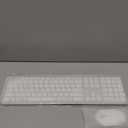 Wireless Keyboard and Mouse Combo - Full Size Slim Thin Wireless Keyboard Mouse with Numeric Keypad 2.4G Stable Connection Adjustable DPI (White & Silver)