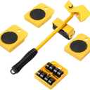 Vivicreate Furniture Lifter Mover Tool Set with Wheels Heavy Duty Moving Dolly Kit for Sofa Bed Cabinet Washing Machine Appliance Sliders Rollers Easy Moving Tool llantas para Mover muebles (Yellow)