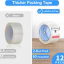 JARLINK Clear Packing Tape (12 Rolls), Heavy Duty Packaging Tape for Shipping Packaging Moving Sealing, Stronger & Thicker 2.8mil, 2 inches Wide, 60 Yards Per Roll, 720 Total Yards