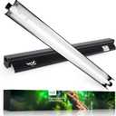 T5 Reptile Light Fixture Combo Kit 24W Light Fixture Reptile Terrarium Hood 10.0 UVB Light Bulb Tube Ideal for Tropical and Deserts Such as Bearded Dragon Lizards and Tortoises (24W 22.4IN Black)