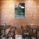 8 x 90s Blue Ocean Surf Poster Summer Beach Wall Art Coastal Surfer Men Water Extreme Sports Trendy Canvas Prints Painting for Home Living Room Bedroom Dorm Apartment Decor 8x12inch Unframed