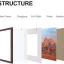 Vittanly 11x14 Picture Frames Set of 9, Shatter Resistant Plexiglass, Display 8x10 Pictures with Mat or 11x14 without Mat, Photo Frames for Wall or Tabletop, Engineered Wood, Walnut