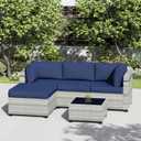 9 Pack Patio Cushion Covers Outdoor Furniture Cushion Slipcovers Replacement Waterproof with Zipper for 5 Pcs Patio Furniture Set, Covers Only, Blue