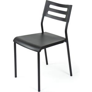 Humble Crew Desk Chair no Wheels, Black, 16"W x 19"D x 30"H, 200 lbs Max - Lightweight Plastic Chair for Small Spaces - Premium Stackable Minimalist Chair for Office, Dorm, Bedroom, Dining, and More