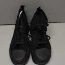 Women's White Platform Sneakers Fashion High Top Canvas Shoes for Women Black Lace-Up Canvas Sneakers Casual Platform Tennis Shoes Size 9