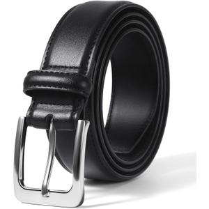 VATAN Men's Genuine Leather Dress Belts, Handmade Classic Every Day Leather Jeans Belt for Men Work Business Casual (Black, M)