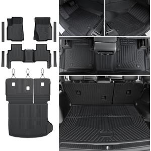 Floor Mats Set for 2022-2025 2026 Jeep Grand Cherokee WL74 (Incl 4XE, not for WK2 or L), All Weather TPE Backrest Trunk Mat Cargo Liner Door Sill Guards Accessories (WL74 | Floor Mats Set)