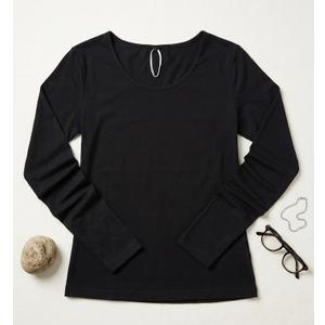 Women's Classic Crew Neck Long Sleeve T-Shirt, Casual Soft Cotton Base Layer, Lightweight Comfortable Tee for Daily Wear S
