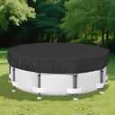 SAFANA 12FT New Pool Covers for Above Ground Pools, Round Swimming Pool Cover [Upgrade 420D Thicker] Protective Leaf Cover with Reflective Strip, Tear Resistant Durability Fabric, UV Resistance, Black