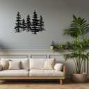 Metal Pine Tree Wall Art Metal Tree Decor for Kitchen & Cabin, Exquisite Forest Design Home Dcor, Durable and Rust-Proof23.3 * 16.1inch