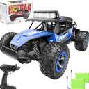 BEZGAR TB141 RC Cars-1:14 Scale Remote Control Car, 2WD High Speed 20 Km/h Electric Toy Off Road RC Car Vehicle Truck Crawler with LED Headlight and Two Rechargeable Batteries for Kids and Adults (Blue)