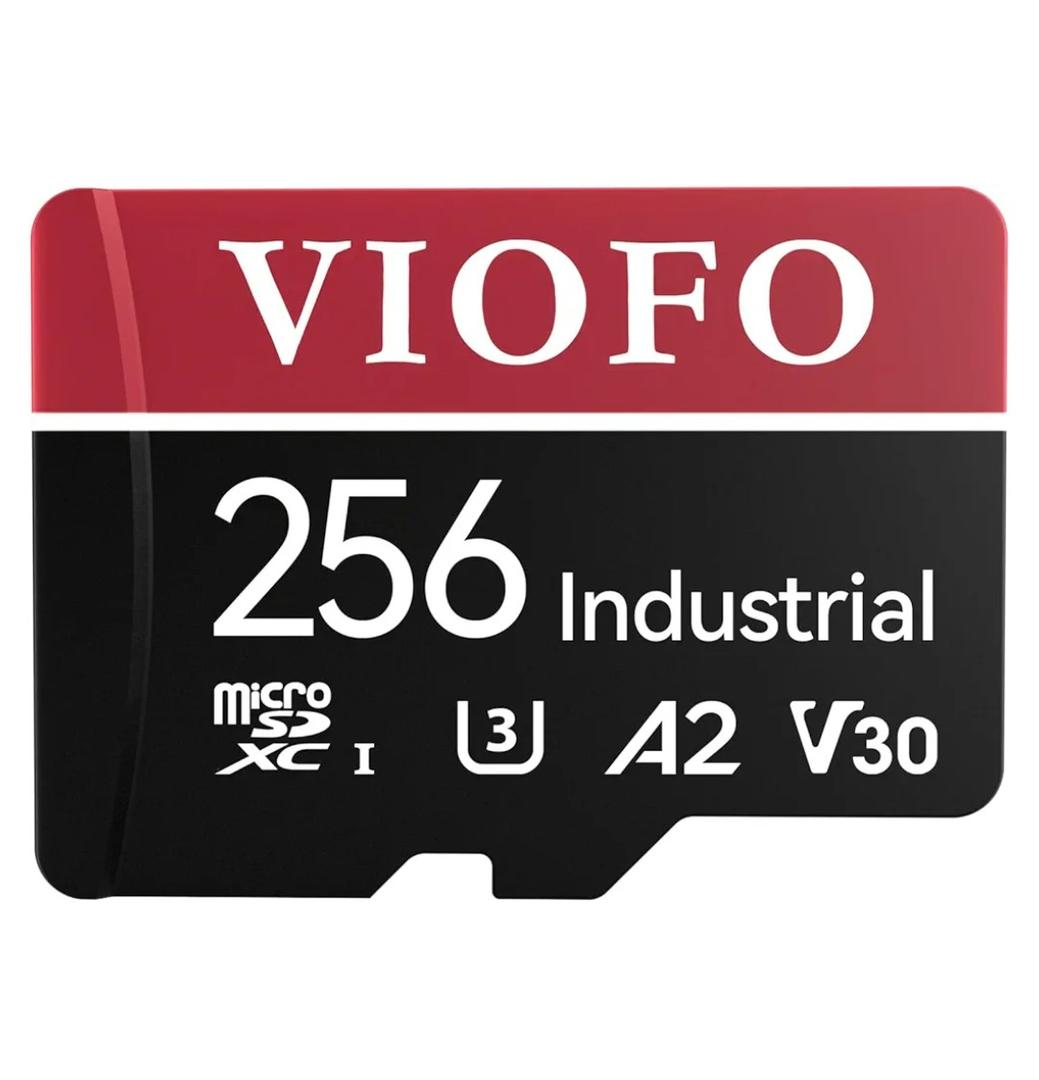 VIOFO 256GB Industrial Grade microSD Card, U3 A2 V30 High Speed Memory Card with Adapter, Support Ultra HD 4K Video Recording