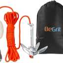 BeGrit Kayak Anchor Small Boat Anchor Folding Marine Anchor for Fishing,Kayak,Paddle Board,Canoe,Jet Ski, with 32.8 ft Anchor Tow Rope Carrying Bag (0.7KG)