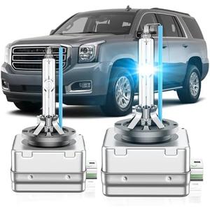 SENROBO D3S HID Xenon Headlight Bulb Compatible with GMC 2015 2016 2017 2018 2019 2020 Yukon XL Denali 2013-2019 Acadia HID Headlights - White Blue 8000K Pack of 2