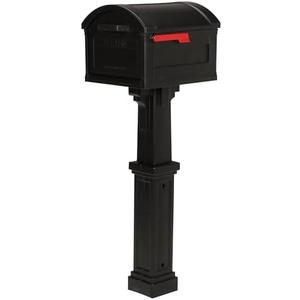 ARCHITECTURAL MAILBOXES Grand Haven Plastic, Mailbox and Post Kit, Black Extra Large (Actual Mailbox Not Included)