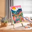 4 Pack Paint by Numbers Kits for Adults Beginners Framed Canvas, Adult Paint by Number Kit with Easel, Natural Abstract Landscapes Painting by Numbers for Beginners, Arts and Crafts for Decor 8x12inch