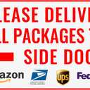 Please Deliver All Packages to Side Door Left Arrow - Bestylez Delivery Sign for Outdoor Use 12" * 8" (150)