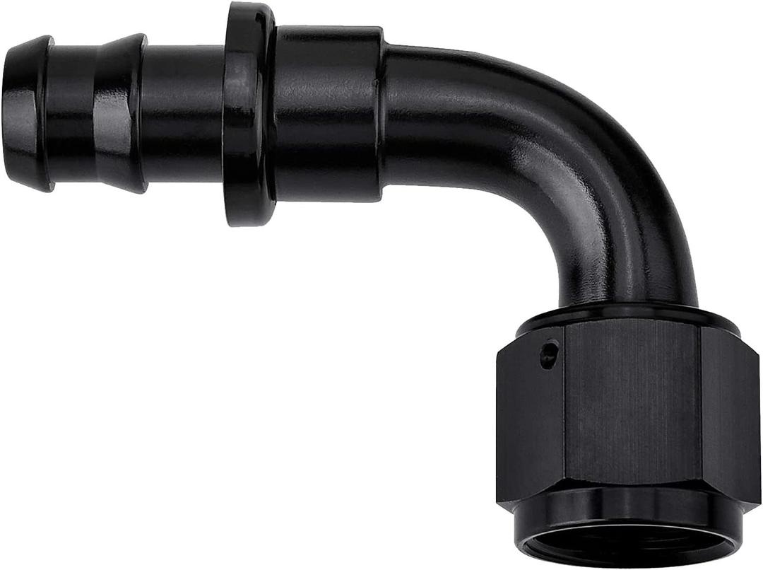 EVIL ENERGY 8AN 90 Degree Push Lock Hose Fitting End Black