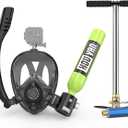 Mini Scuba Tank with Snorkel Mask 0.5L Inflatable Diving Tank with Full Face Diving Mask Pony Bottle Backup Diving Air Tank Suits for Recreational Snorkeling Shallow Diving